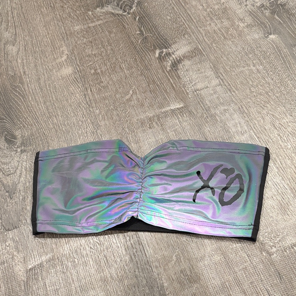 XO The Weeknd Size S Holographic Bandeau Top